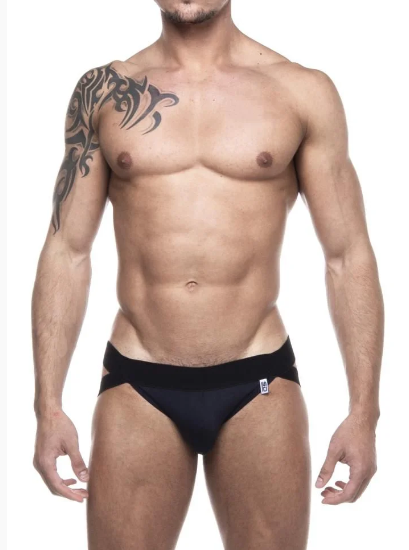 Jockstrap Suplex Preto com Faixa Dupla – Sustentação e Estilo Ousado | SD Clothing
