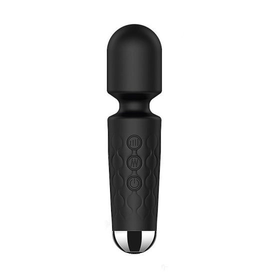 Varinha Mágica Recarregável Stacy Mini na Cor Preta – 20 Modos de Vibração