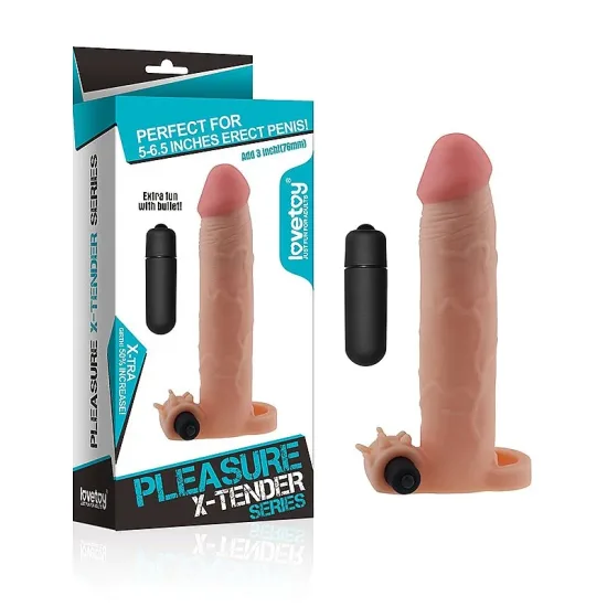 Capa Extensora com Vibro – Pleasure X-Tender Series 20x4 cm – Lovetoy