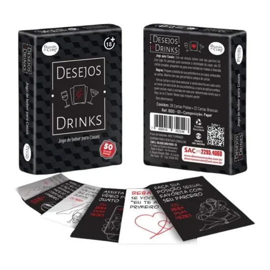 Jogo de Beber Para Casais Desejos e Drinks Adão & Eva