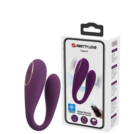 Vibrador Casal Bluetooth Pretty Love August Roxo