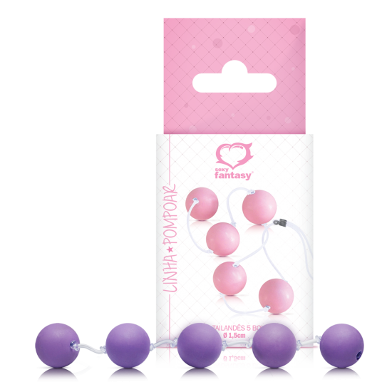 Conjunto de 05 Bolas Pompoar Tailandesas P 1,5cm Sexy Fantasy