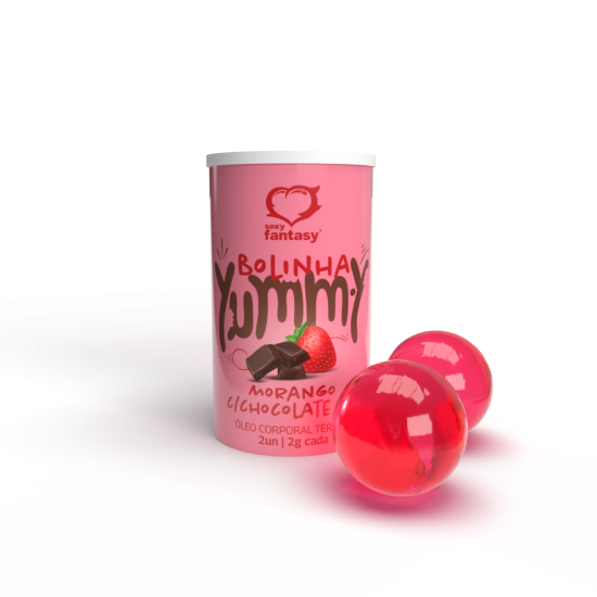 Bolinha Yummy Morango com Chocolate Sexy Fantasy 2g