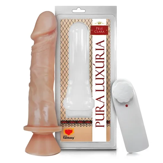 Pênis com Vibro e Ventosa Sexy Fantasy - 18cm X 4,4cm