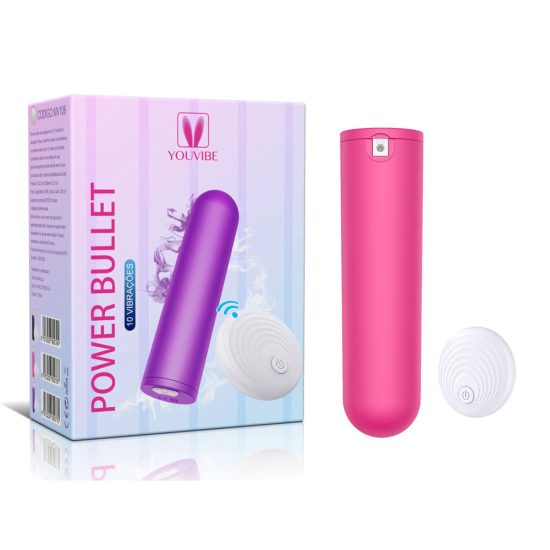 Power Bullet Recarregável com Controle Remoto – 10 Modos de Vibração – YOUVIBE