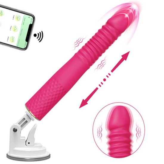 Vibrador com base de apoio - Sex machine - via APP - Recarga USB