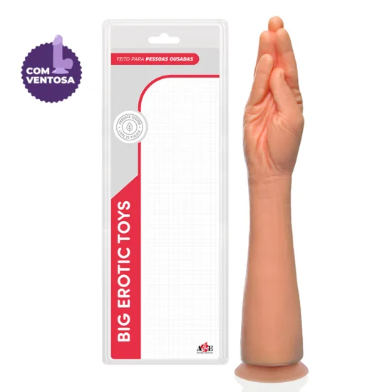 Prótese Hand Finger com Ventosa - 34 x 8 cm - Mão Erótica