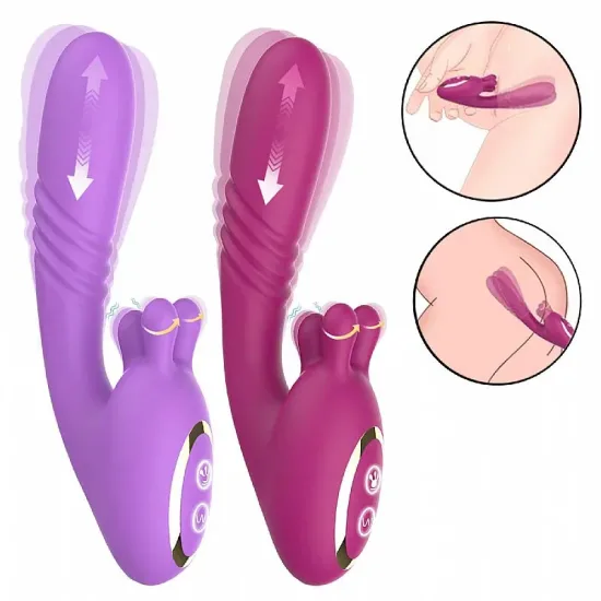 Vibrador de Ponto G e Clitóris com 360° Com 9 Modos de vibração no ponto Gcom vai e vem e 9 Modos de rotação no clitóris. / Vai e vem - Layla - S-Hande