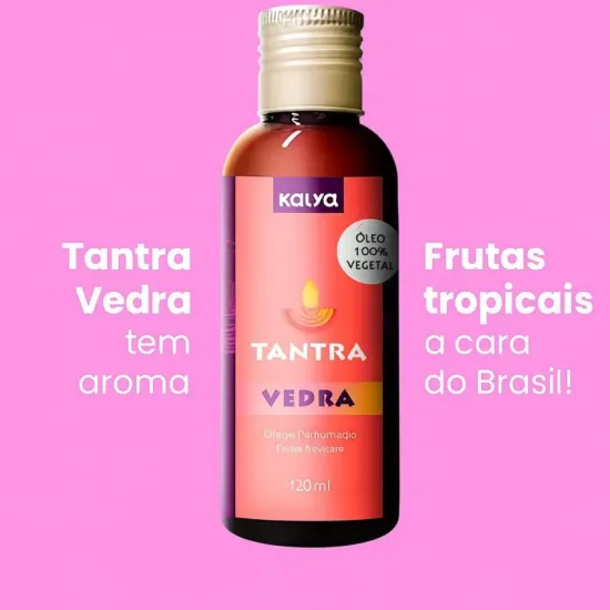 Oléo Tantra Vedra Frutas Tropicais -Óleo De Massagem Sensual 100% Vegetal Kalya