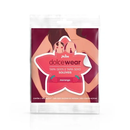 Tapa Seios e Tapa Sexo Comestível Dolce Wear Nube Morango