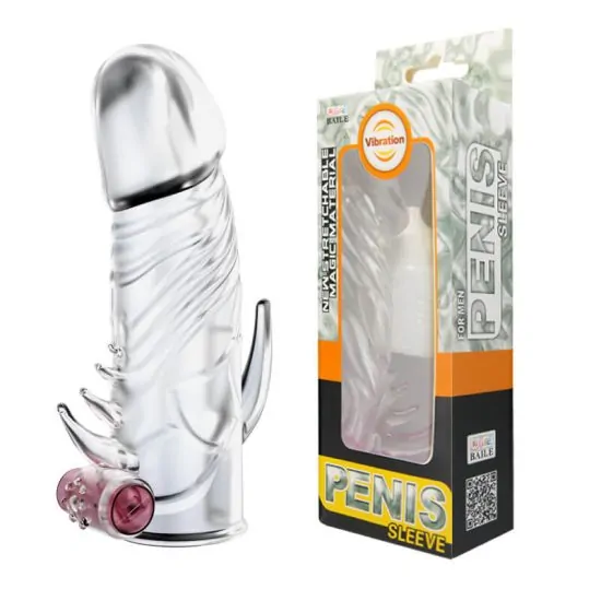 Capa Peniana em Silicone com Vibrador e Estimulador Anal Penis Sleeve Baile