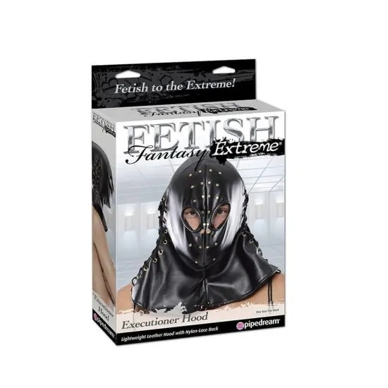 Máscara em Couro Executioner Hood Fetish Fantasy Extreme Pipedream