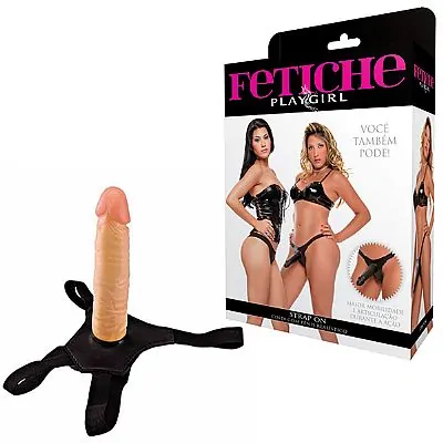 Strap On Cinta com Pênis Realístico PlayGirl 18,5 x 4 cm