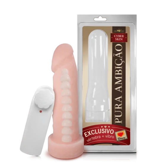 Pênis em Cyber Skin com Vibro e Vértebra Pura Ambição 16 x 4 Cm