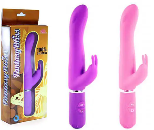 Vibrador Ponto G e Estimulador de Clitóris Fantasy Bliss Roxo Aphrodisia 21cm
