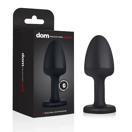 Plug Anal com Pompoar e Strass P5 Dom 11,5 x 4,5 cm
