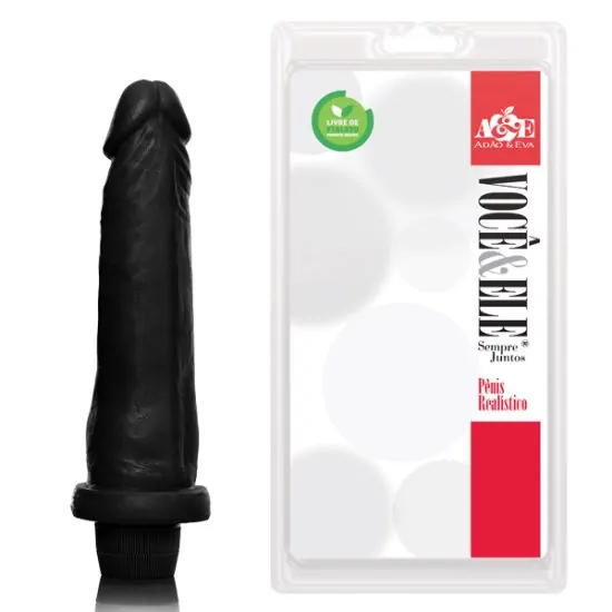 Pênis Na Cor Preto e Com Vibro 10 – 18,5×4,5 Cm