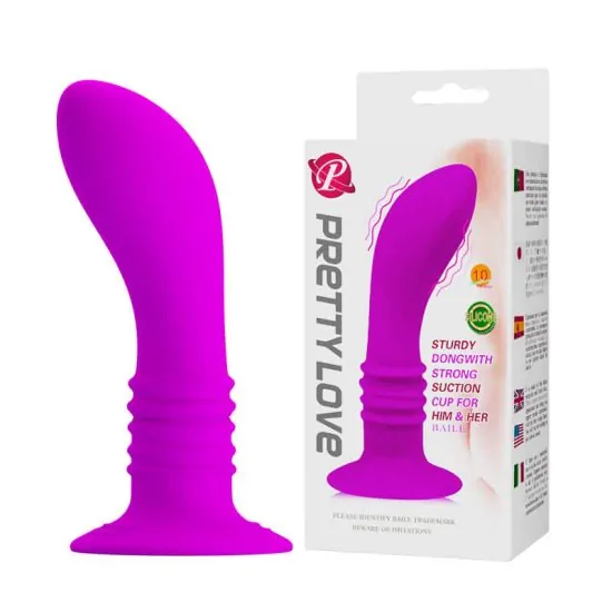 Plug Anal com 10 Modos de Vibrações e Ventosa Pretty Love 12 x 3 cm