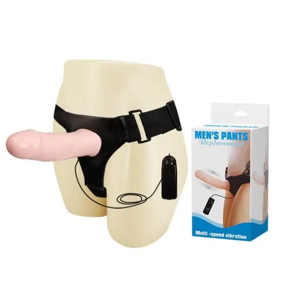 Capa Peniana com Vibro e Cinta Men's Pants Replacement 18,5 x 4,2 cm