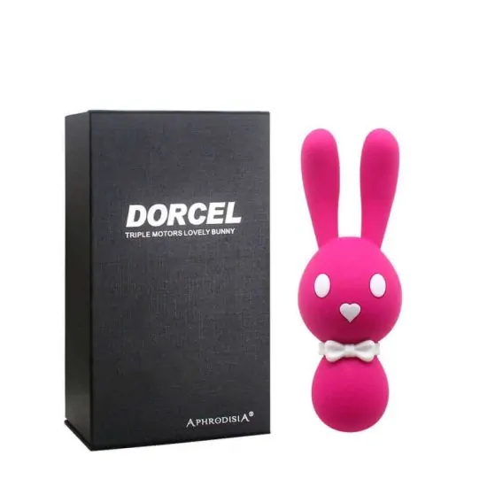 Vibrador Recarregável Formato de Coelho em Soft Touch com 3 Motores Dorcel Aphrodisia 15,8 x 5,5 cm