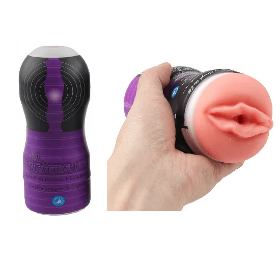 Masturbador em Cyberskin com Tubo Vagina Magical Kiss Compact Vagina 15 x 7 cm