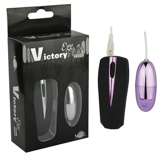 Bullet Multivelocidade com Controle por Fio na Cor Lilás Egg Victory Aphrodisia 6,2 x 2,6 cm