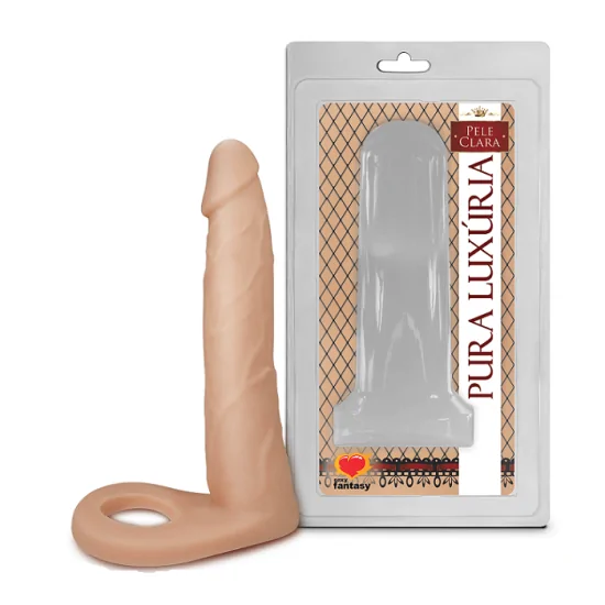 Anel Companheiro com Pênis Realístico em Silicone Pura Luxúria Sexy Fantasy 15 x 3,2 cm