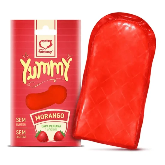 Capa Peniana Comestível Sabor Morango Yummy Sexy Fantasy