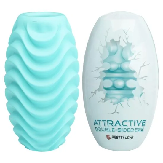 Masturbador Masculino em Formato de Ovo com Dupla Textura Interna e Externa Attractive Double Sided Egg Pretty Love 8,6 x 4,6 cm