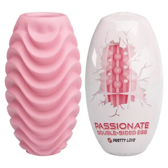 Masturbador Masculino em Formato de Ovo com Dupla Textura Interna e Externa Passionate Double - Sided Egg Pretty Love 8,6 x 4,6 cm