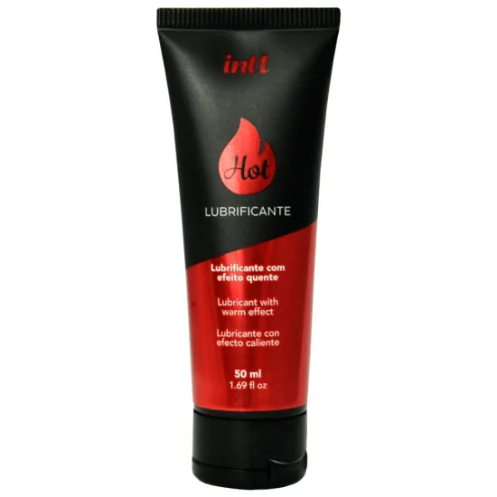 Lubrificante Íntimo a Base D'água com Efeito Quente e Sabor de Morango Hot Intt 50 ml