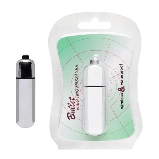 Mini Bullet Prata 10 Modos de Vibração 5,5 cm Massager