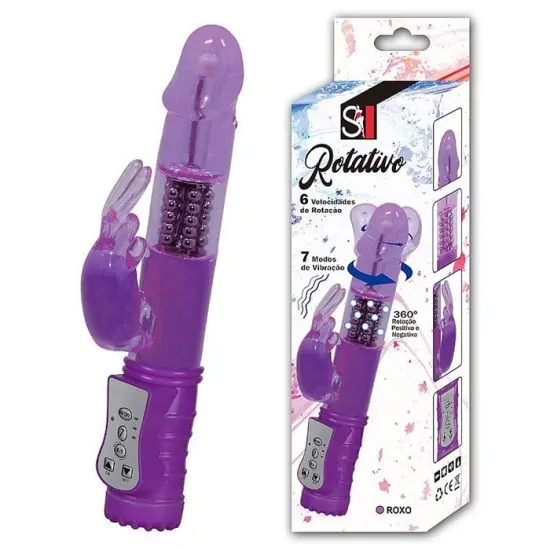 Vibrador Jack Rabbit Rotativo com Estimulador Coelho Com 6 Modos de Rotação  7 Vibrações - SI 