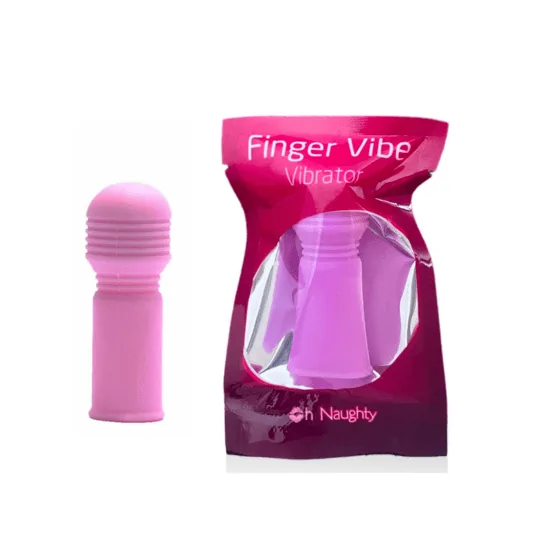Dedeira Vibratória com Ponta em Formato de Varinha Mágica na Cor Rosa Finger Vibe Vibrator Oh Naughty 5,8 x 2 cm