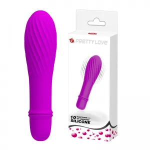 Vibrador em Soft Touch com 10 Vibrações Pretty Love Solomon Roxo 12,3 x 2,9 cm