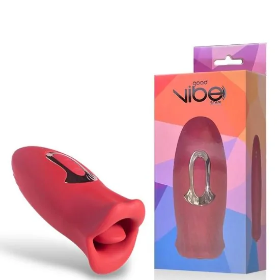 Vibrador Recarregável que Simula Beijo Francês Formato Boca com Língua – GOOD VIBE TOYS 