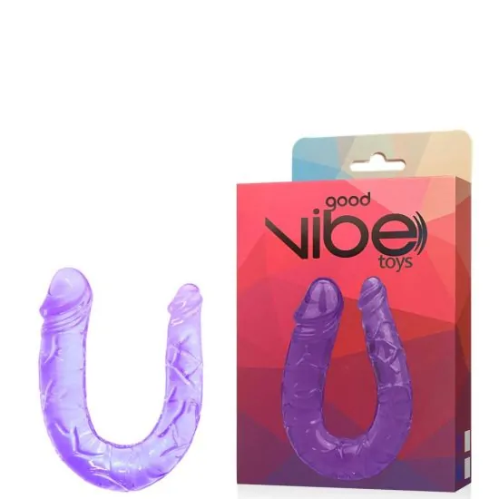 Penetrador com Ponta Dupla, Veias Salientes e Glande Roxo – GOOD VIBE TOYS