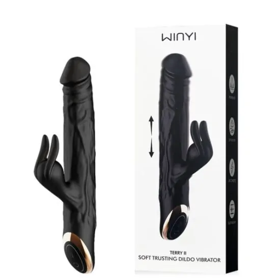 Vibrador Recarregável Vai e Vem com Estimulador Clitoriano Vibratório Formato Coelho