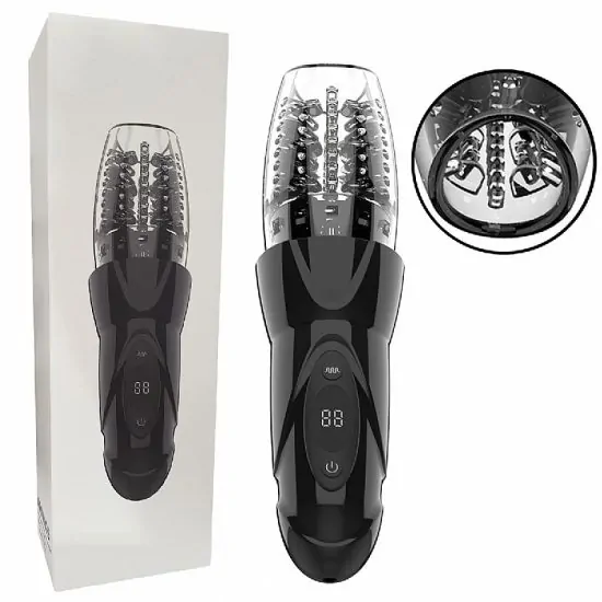 Masturbador Lanterna Para Glande com Rotação / Vai e Vem – Delta VI – possui 8 modos de vai e vem 10 modos de vibração e 8 modos de rotação.